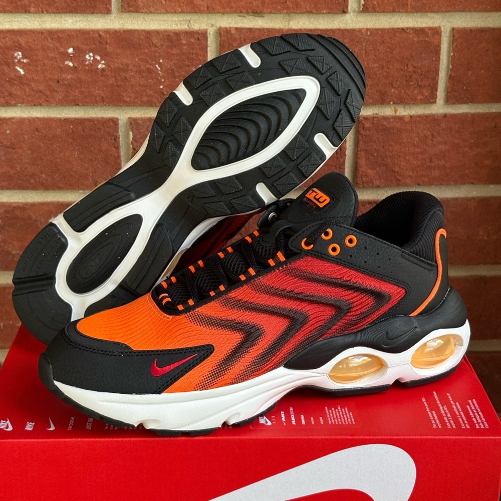 New Nike Air Max TW SE Total Orange Red Black Mens Sneakers Retro Athletic Shoes - Picture 2 of 16